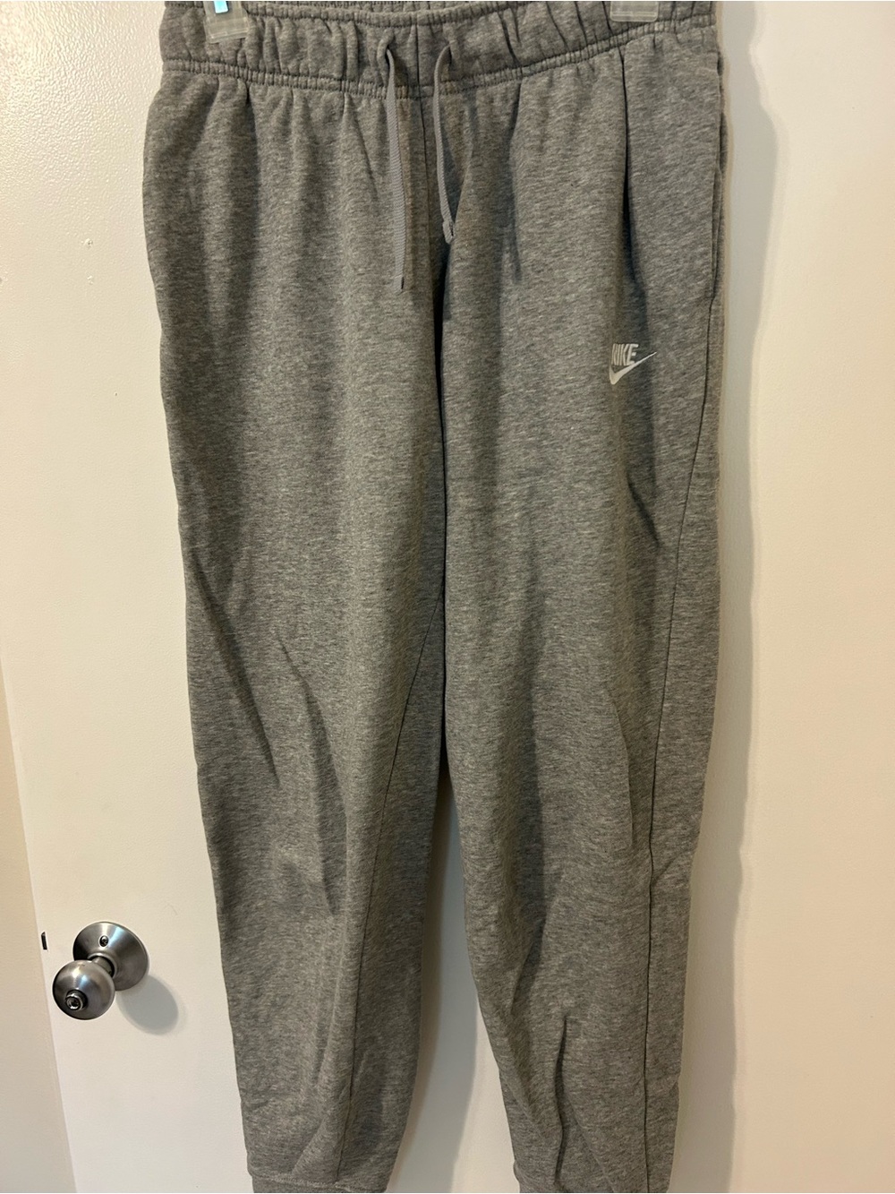 Nike Light Gray Heather Sweatpants with Swoosh